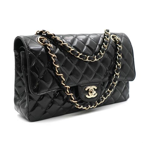 black patent chanel handbag|Chanel patent leather backpack.